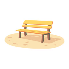 Beach bench illustration minimalist simple vector