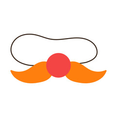 Funny fake mustache with nose for prank. Vector illustration.