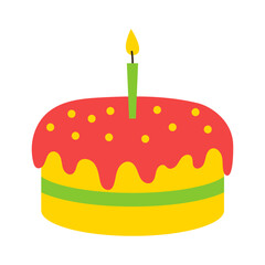 Prank cake with surprise for April Fool Day. Vector illustration.