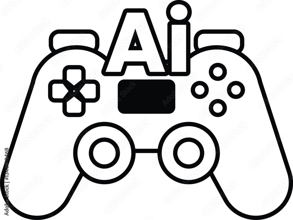 Poster video game controller with the letters ai on it
