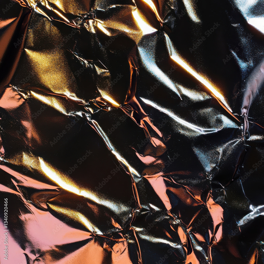 Poster metallic texture with chaotic pattern and reflective surface for abstract background design