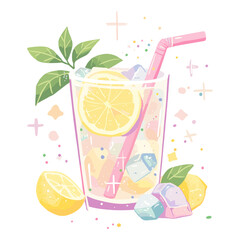 Lemonade illustration beverage colorful vector