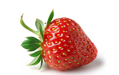 strawberries isolated on white background. One strawberry