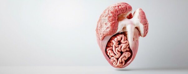 Science performance innovation assessment concept. 3D model of a heart showcasing inner details and intricate designs.