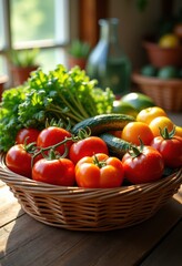 vibrant display colorful fruits vegetables highlighting their nutritional benefits rich sorting, health, food, diet, freshness, organic, produce, harvest