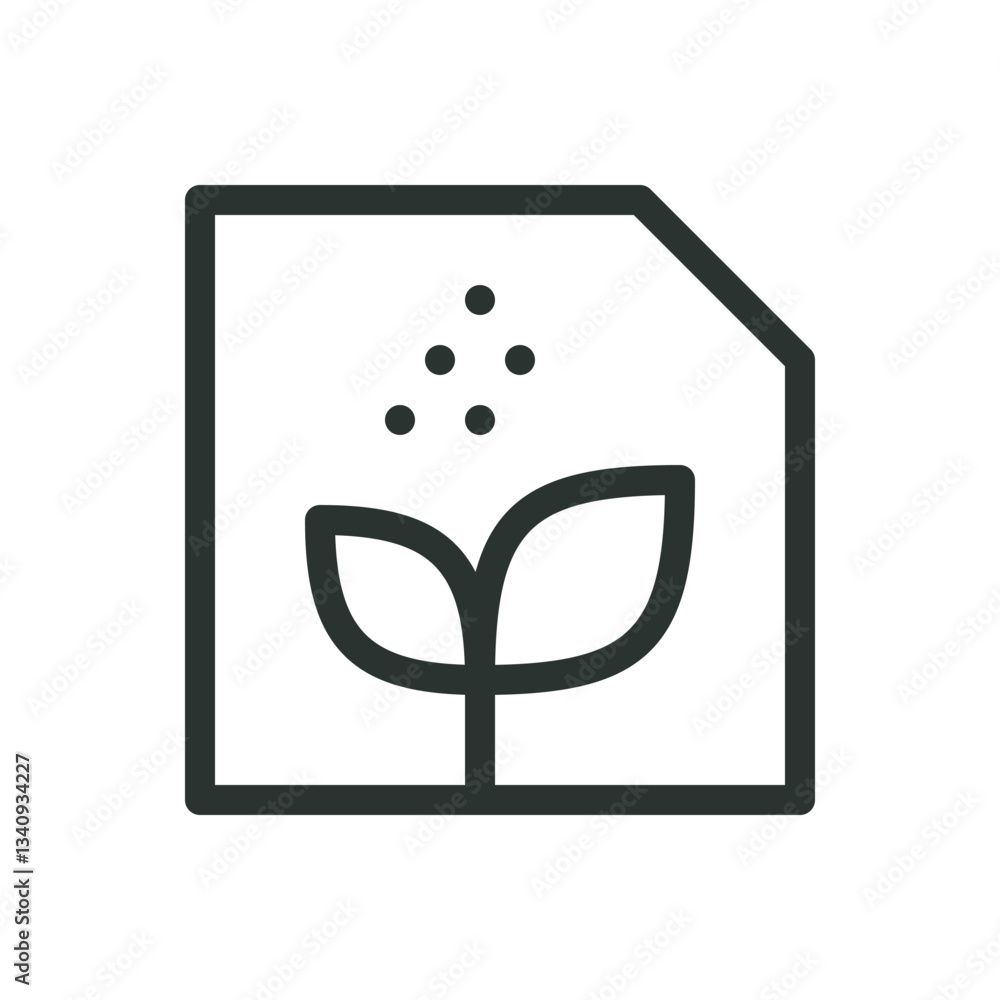 Poster seed packet line icon, seeds vector symbol with editable stroke