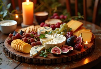 exquisite luxurious cheese board display featuring colorful array gourmet ingredients artful presentation entertaining guests, assortment, bites