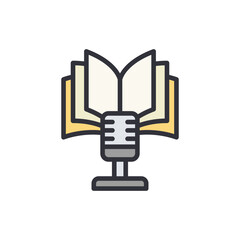 Book ASMR colored icons, minimalist vector illustration ,simple transparent graphic element .Isolated on white background