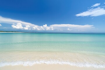 A Pristine Tropical Beach with Turquoise Water and Beautiful Sky for a Peaceful Getaway