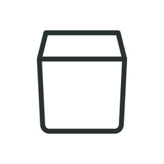 Square pot line icon, empty square flower pot vector symbol with editable stroke