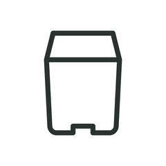 P9 pot size line icon, commercial nursery square pot vector symbol with editable stroke