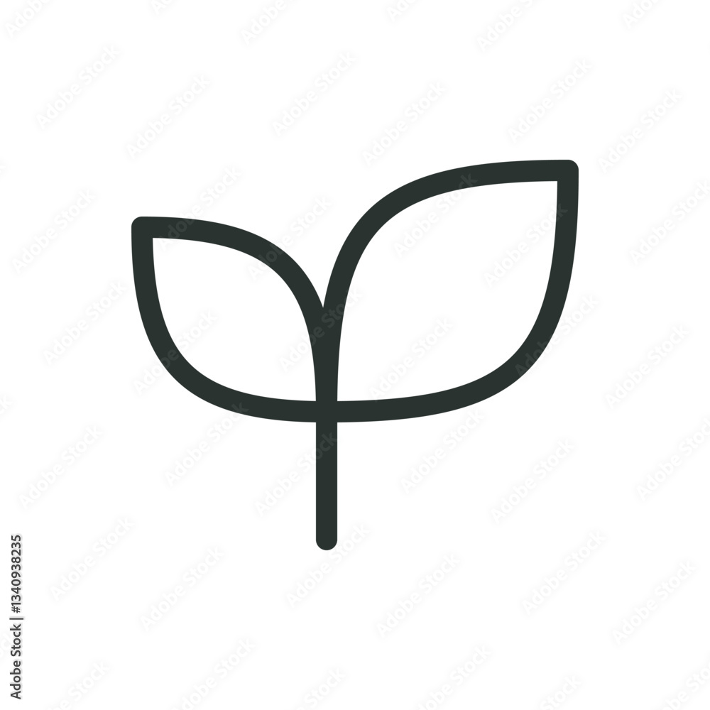 Poster seedling line icon, sprout vector symbol with editable stroke