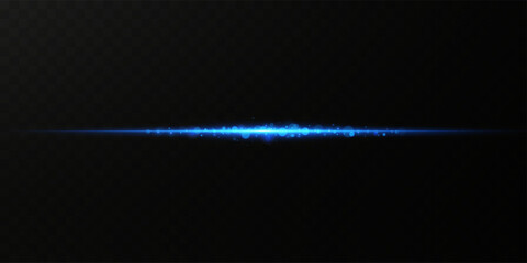Motion light effect for banners. Blue lines. The effect of speed on a blue background. Red lines of light, speed and movement. Vector lens flare.