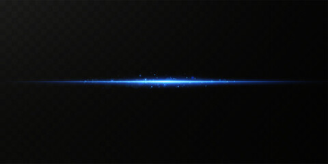 Motion light effect for banners. Blue lines. The effect of speed on a blue background. Red lines of light, speed and movement. Vector lens flare.