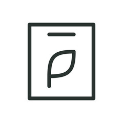 Seed packet line icon, organic seeds pack vector symbol with editable stroke