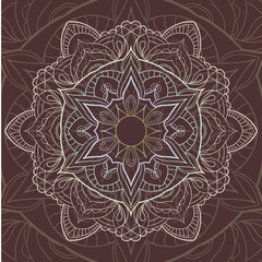 Circular pattern in form of flower mandala. Vintage decorative elements. Oriental pattern, vector illustration.