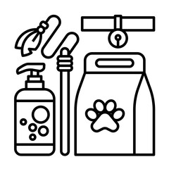 Pet Shop Line Icon Vector. Animal Care. Grooming Pet Symbol. Dog, Cat Veterinar Shop Icon.
