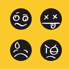 Modern outline style emoji icons collection. Premium quality symbols and sign web logo collection. Pack modern infographic logo and pictogram. Simple emoticons pictograms.