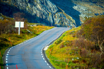Obraz premium European Route E10 in Lofoten - Norway