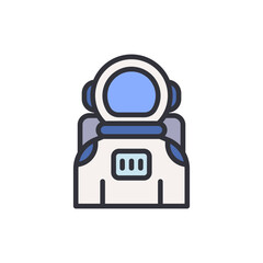 Astronaut colored icons, minimalist vector illustration ,simple transparent graphic element .Isolated on white background