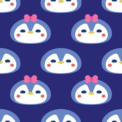 Cute Penguin Vector Seamless Pattern Digital Paper for Children's Nursery, Baby Shower Invitations, Winter-Themed Crafts, Scrapbooking, Wrapping Paper, Fabric Prints, and More