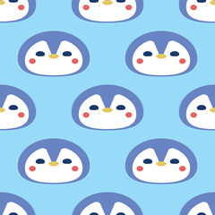 Cute Penguin Vector Seamless Pattern Digital Paper for Children's Nursery, Baby Shower Invitations, Winter-Themed Crafts, Scrapbooking, Wrapping Paper, Fabric Prints, and More