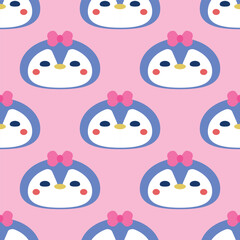 Cute Penguin Vector Seamless Pattern Digital Paper for Children's Nursery, Baby Shower Invitations, Winter-Themed Crafts, Scrapbooking, Wrapping Paper, Fabric Prints, and More