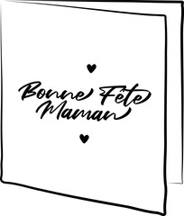 Illustration d'une Carte de Voeux Bonne Fête Maman Fête des Mères Clipart Dessiné à la Main