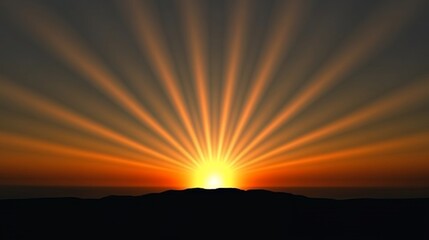 Obraz premium Radiant sunset over mountains