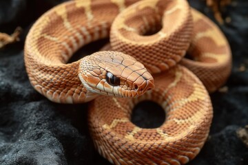 Fototapeta premium A close-up shot of a snake on a rocky surface