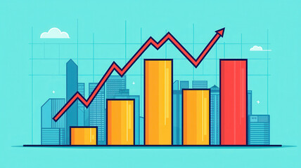 Obraz premium Business growth with rising investment and financial security