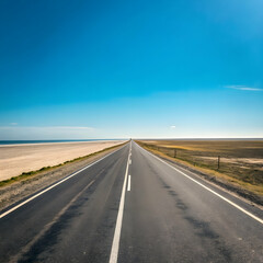 Naklejka premium Endless Road to the Ocean