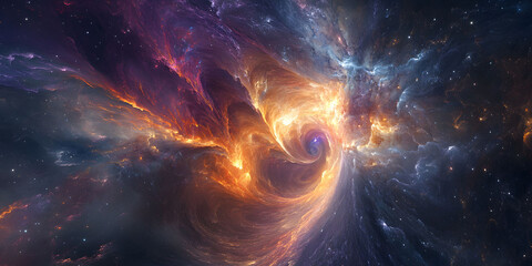 Fototapeta premium Cosmic Nebula: A Fiery Vortex in the Deep Space