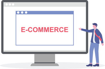 Social media illustration, business concept, web design

