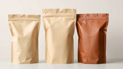 Minimalist Stand-Up Pouch Packaging Mockup – Eco-Friendly Design. Generative AI