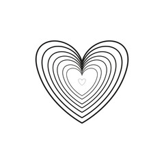 Love Heart with Wings in Simple Line Art Design