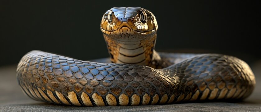 A close-up photo of a snake lying on a table