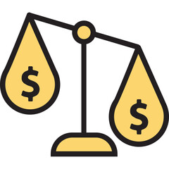 Currency Value Icon – Colored Outline Symbol for Finance and Exchange Rates