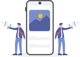 Social media illustration, business concept, web design

