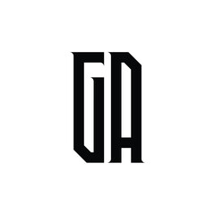 GA monogram logo design letter text name symbol monochrome logotype alphabet character simple logo