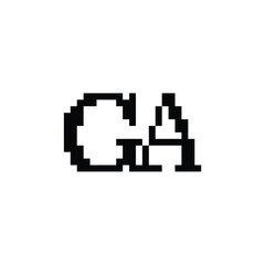 Obraz premium GA monogram logo design letter text name symbol monochrome logotype alphabet character simple logo