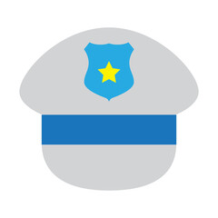 Police Cap Vector Flat Icon Design