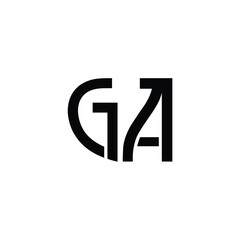 GA monogram logo design letter text name symbol monochrome logotype alphabet character simple logo