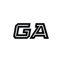 GA monogram logo design letter text name symbol monochrome logotype alphabet character simple logo