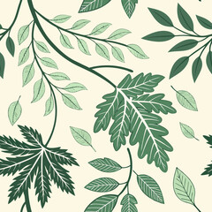 Fototapeta premium Seamless pattern Summer, Spring and Autumn leaf leaf pattern harvest pattern