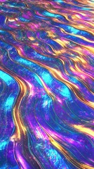 Beauty fashion smooth elegant holographic glossy cloth abstract 3D art background Hyper-quality illustration with ulta details