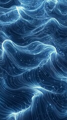 Abstract blue wavy gradient background with grain and noise texture for header poster banner backdrop design wavy abstract gradient of soft blue black and white 3D waves Hyper-quality illustration