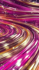 Abstract liquid glass holographic iridescent neon curved wave in motion dark background 3D render gradient design futuristic and vibrant Hyper-quality illustration with ultra details