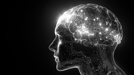 Obraz premium The AI-Augmented Brain. Unlocking new levels of mental capacity.