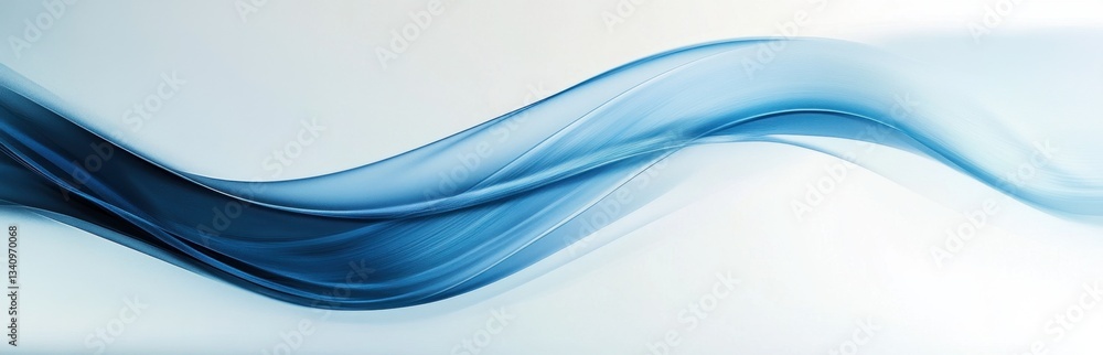 Poster this image features soft blue waves flowing gracefully across a light background, creating an atmosp